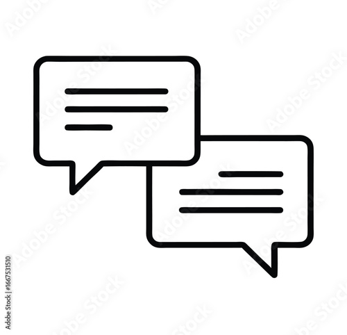 Hand holding a blank speech message icon for communication and discussion