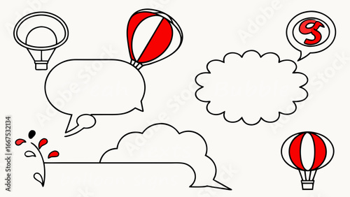 Communication Icons and Speech Bubbles Collection