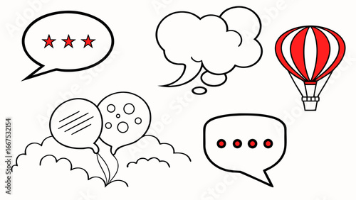 Communication Icons and Speech Bubbles Collection