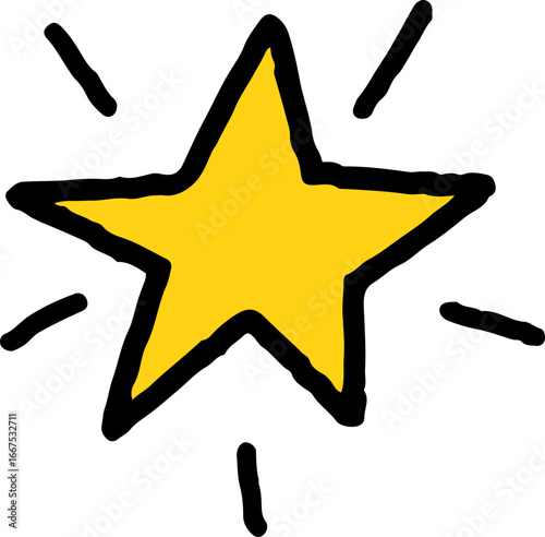 라인드로잉 반짝이는 별 