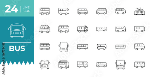 Bus Outline Icon Transport Vector Illustration