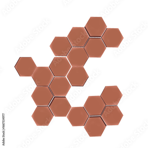 honeycomb with hexagonal pattern without background