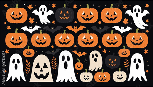 Hallowen Set Vector Stickers vector illustration