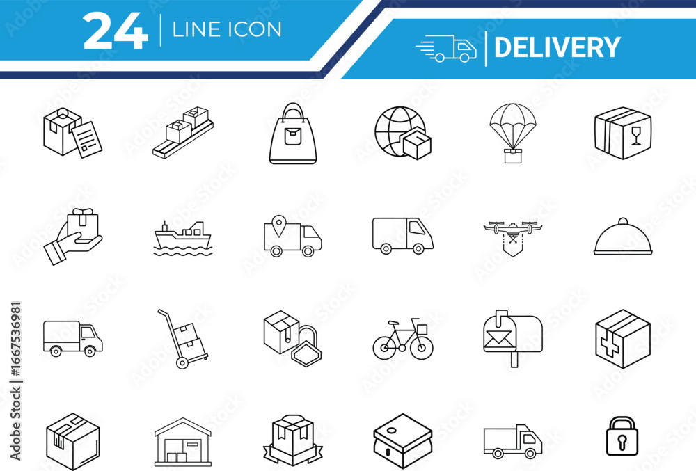 Fototapeta premium Delivery Outline Icon Vector Design