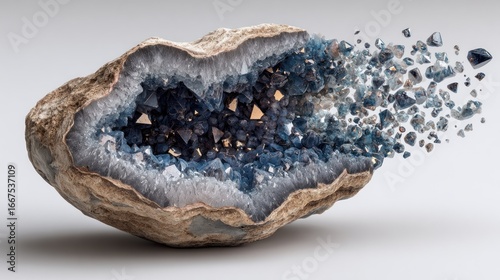 Gemstone geode explosion