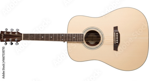 Acoustic guitar with a spruce top and mahogany back and sides