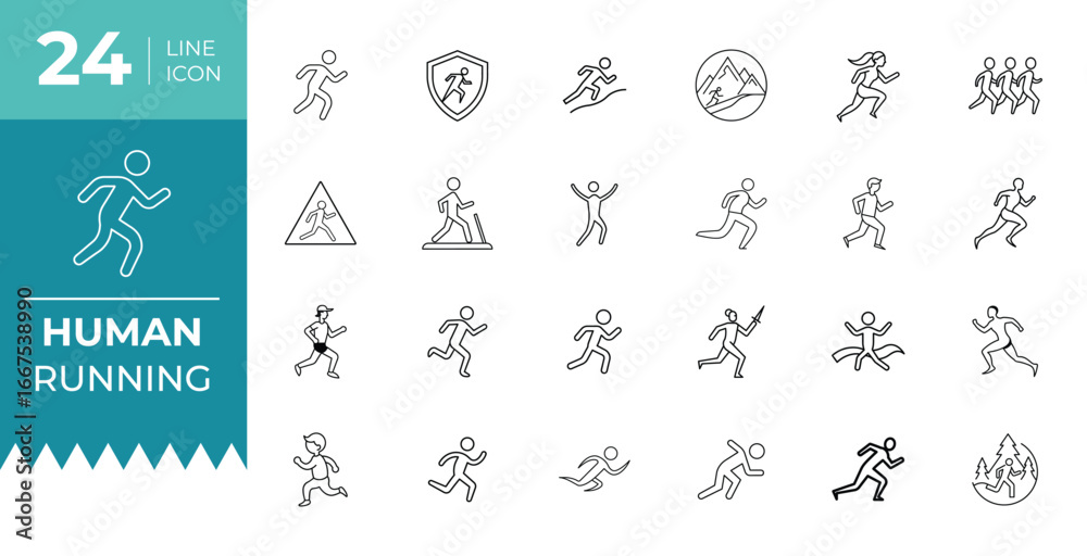Fototapeta premium Human Running Icon Fitness Vector Illustration