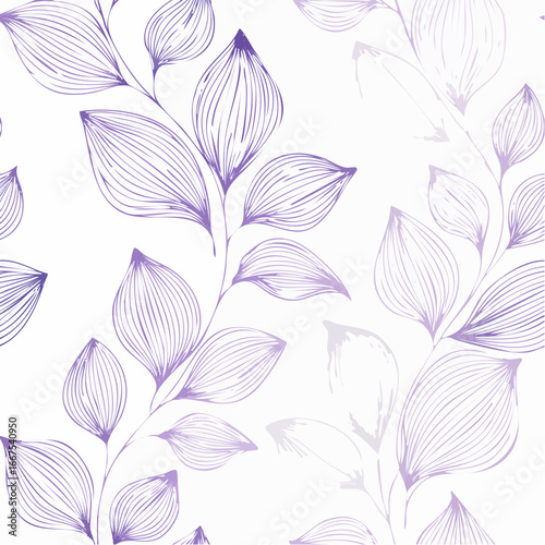 Seamless tea leaves pattern on pastel lilac background
1
