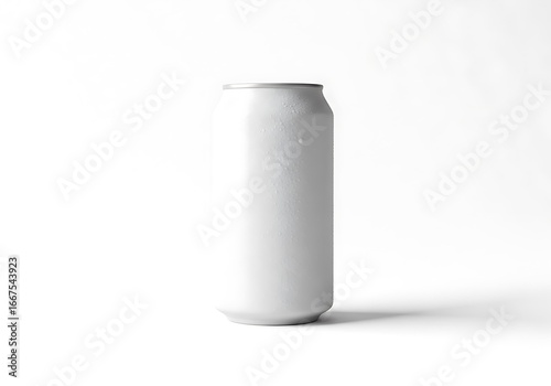 Blank white soda can isolated on white background