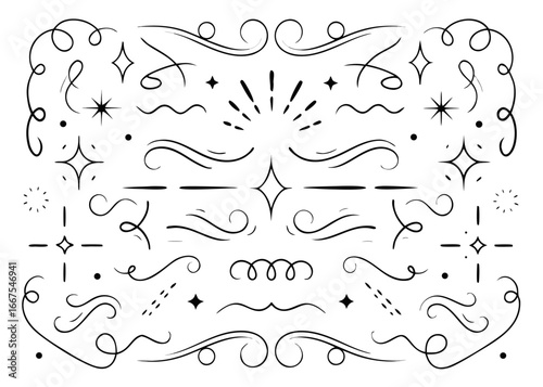 Elegant decorative calligraphy flourish swirl ornament design with intricate line work and artistic flair