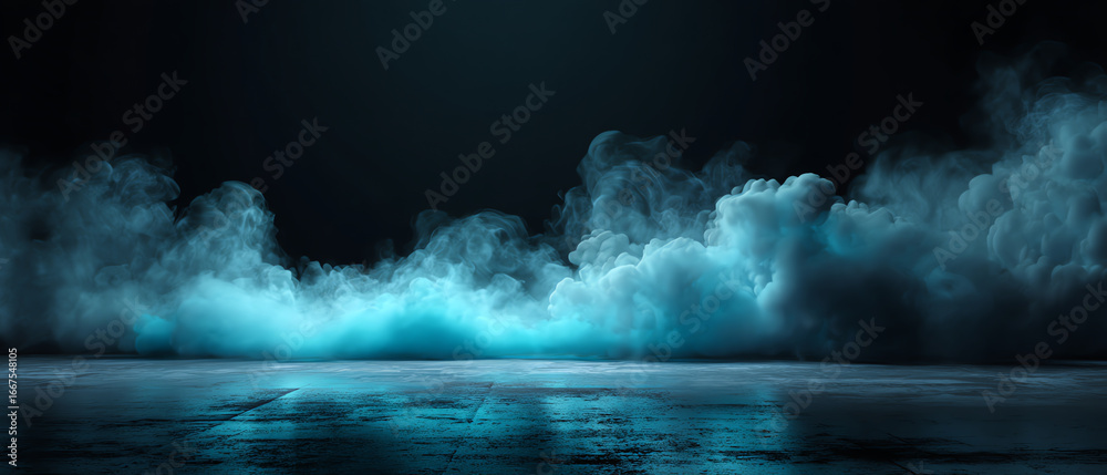 custom made wallpaper toronto digitalBlue fog or smoke spreading on a dark reflective surface under low light, creating a mysterious and atmospheric scene with a cool color palette