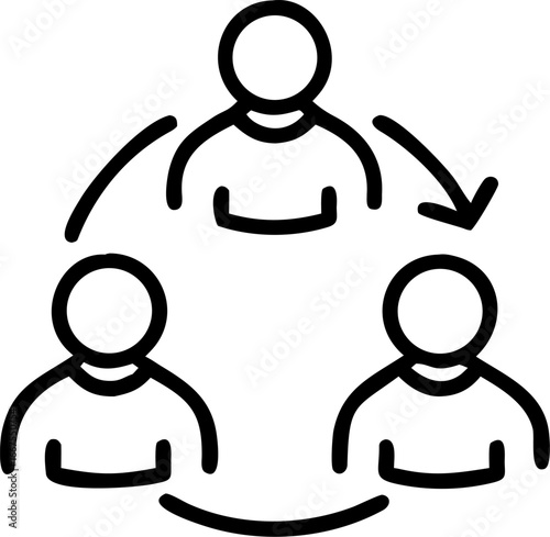 team collaboration vector icon on white or transparent background. productivity icons items Stroke icon collections. Editable Stroke icon collection