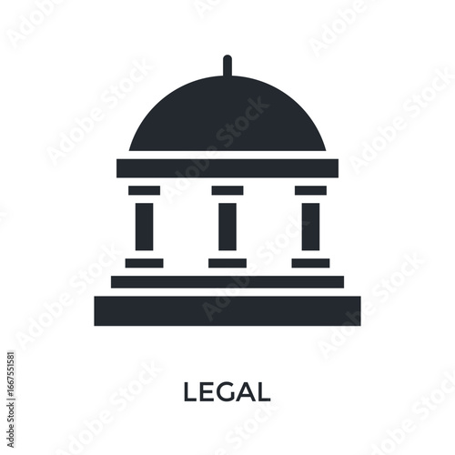 Legal Icon Glyp Style. Vector Illustration For Graphic Design