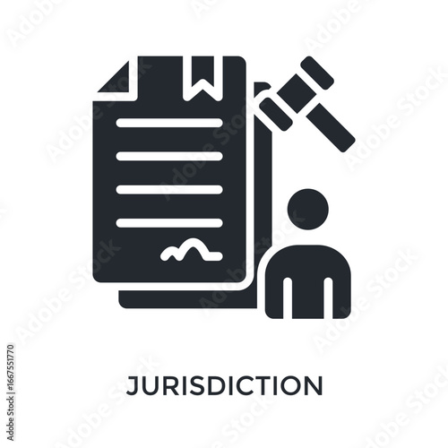 Jurisdiction Icon Glyp Style. Vector Illustration For Graphic Design