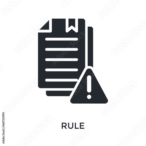 Rule Icon Glyp Style. Vector Illustration For Graphic Design