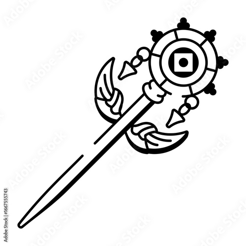 A sketchy style icon showing a gold hairpin

