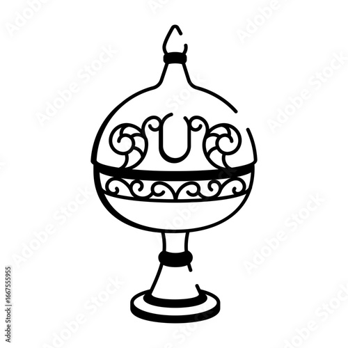 A sketchy style icon showing a brass burner
