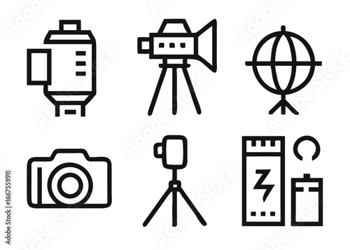Comprehensive photography equipment collection featuring a digital single lens reflex camera and related accessories for visual storytelling and creative projects