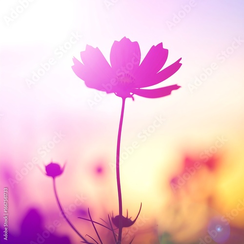 Flower silhouette at sunset