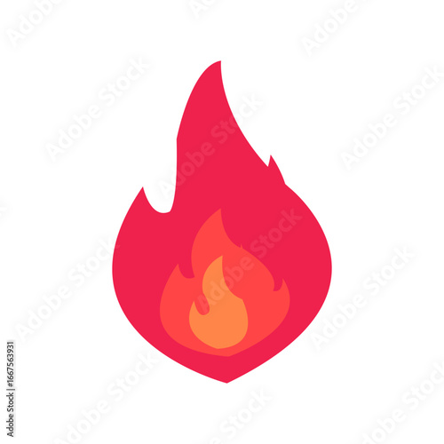 Vibrant flame illustration representing heat and energy, suitable for design and branding use