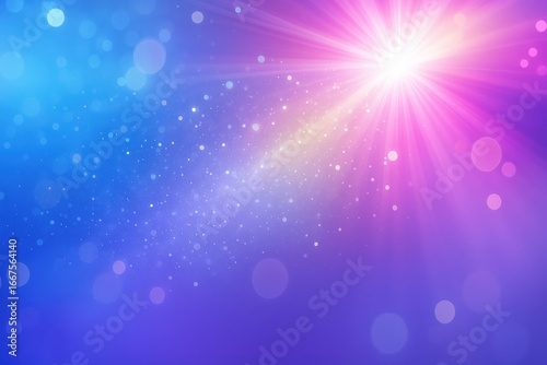 明るい光線と輝きのある青と紫の抽象的な背景