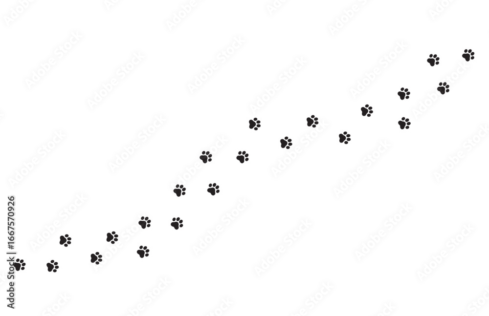 Naklejka premium Seamless Cat Paw Print Path