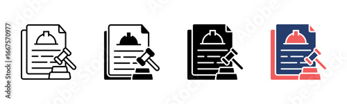 Labour Law icon sheet multiple style collection