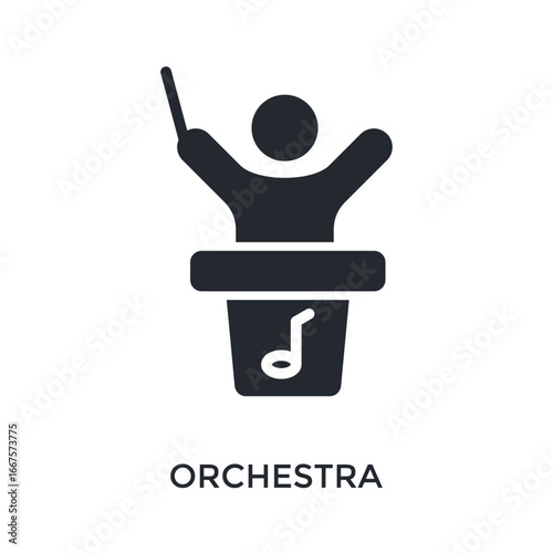 Orchestra Icon Glyph Style. Vector Illustration For Graphic Design