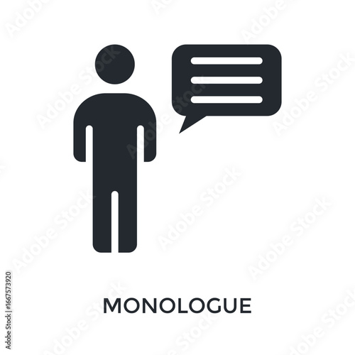 Monologue Icon Glyph Style. Vector Illustration For Graphic Design