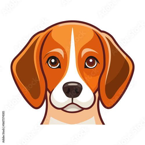 Adorable beagle dog portrait with expressive eyes and floppy ears, perfect for pet lovers and branding.