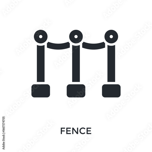 Fence Icon Glyph Style. Vector Illustration For Graphic Design