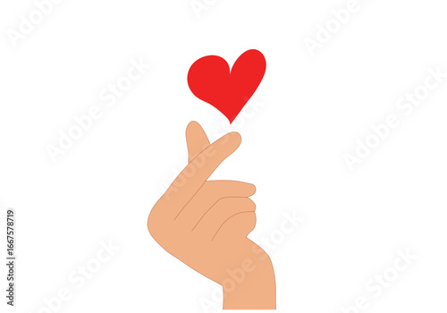 Mini heart in hand vector illustration