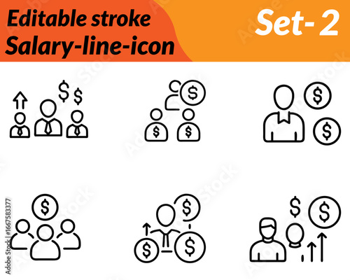 Salary icon character in clean vector style, symbolizing income, payroll, and employee earnings. Designed with elements such as cash, coins wallet, payslip or currency notes to represent wages.