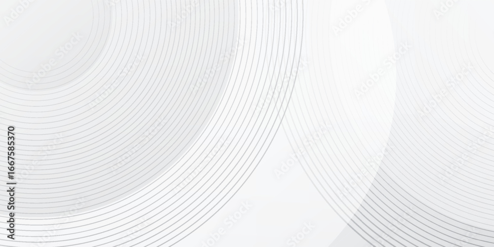 Naklejka premium White and grey geometric abstract background overlap layer on bright space with lines effect. Vector art modern concept backdrop decoration, presentation, banner.