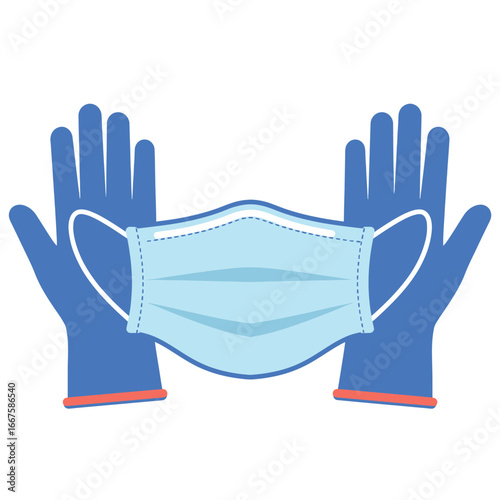 Protective Gear Face Mask and Gloves for Safety