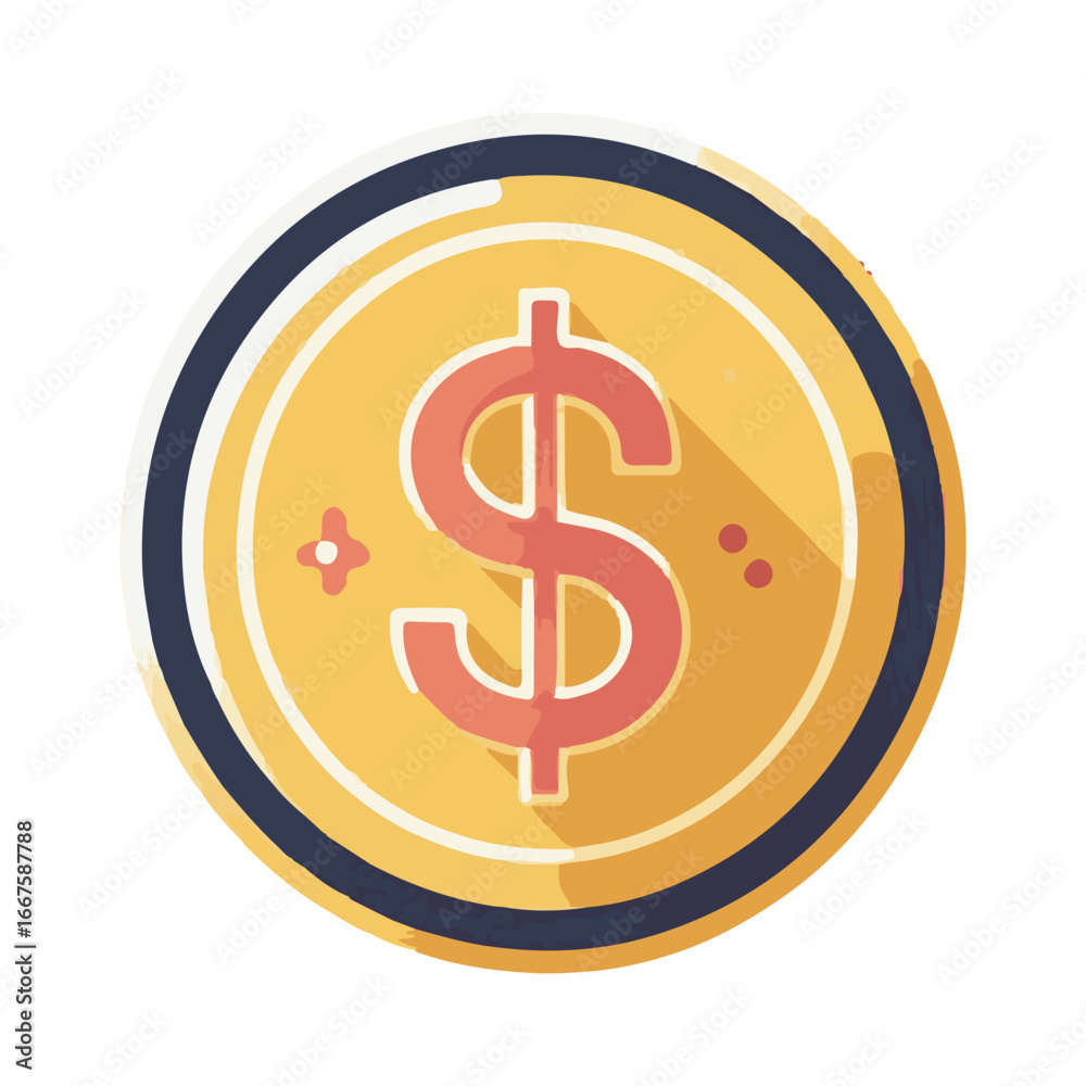 Obraz premium dollar coin illustration design