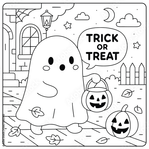 A spooky Halloween background featuring ghostly apparitions and a host of terrifying monsters