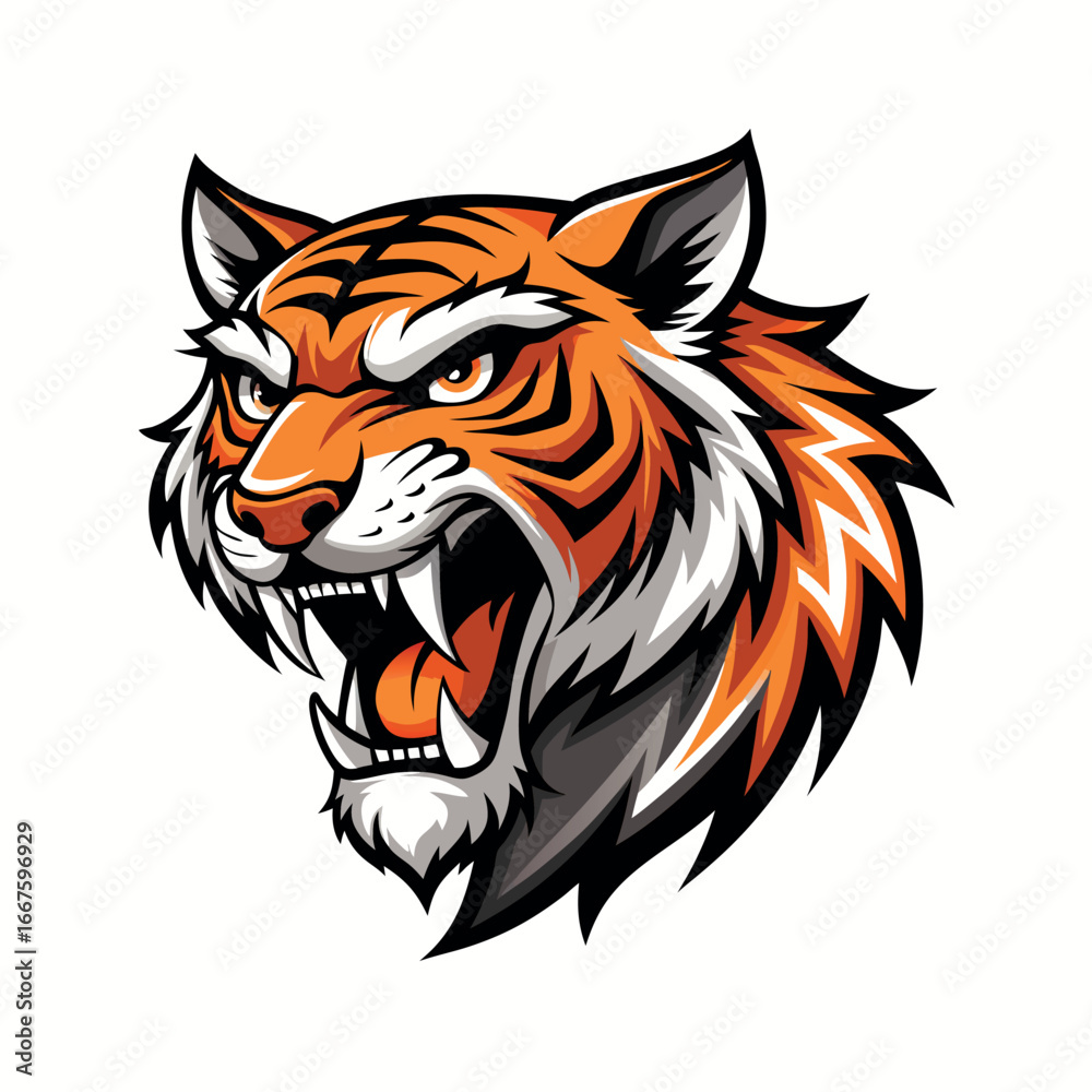 Obraz premium Ferocious Tiger Head Design