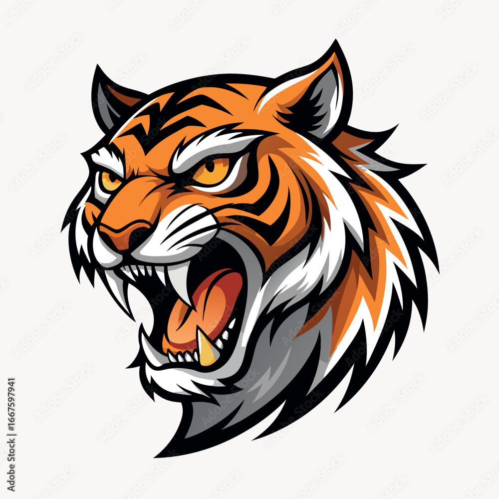 Fototapeta premium Ferocious Tiger Head Design