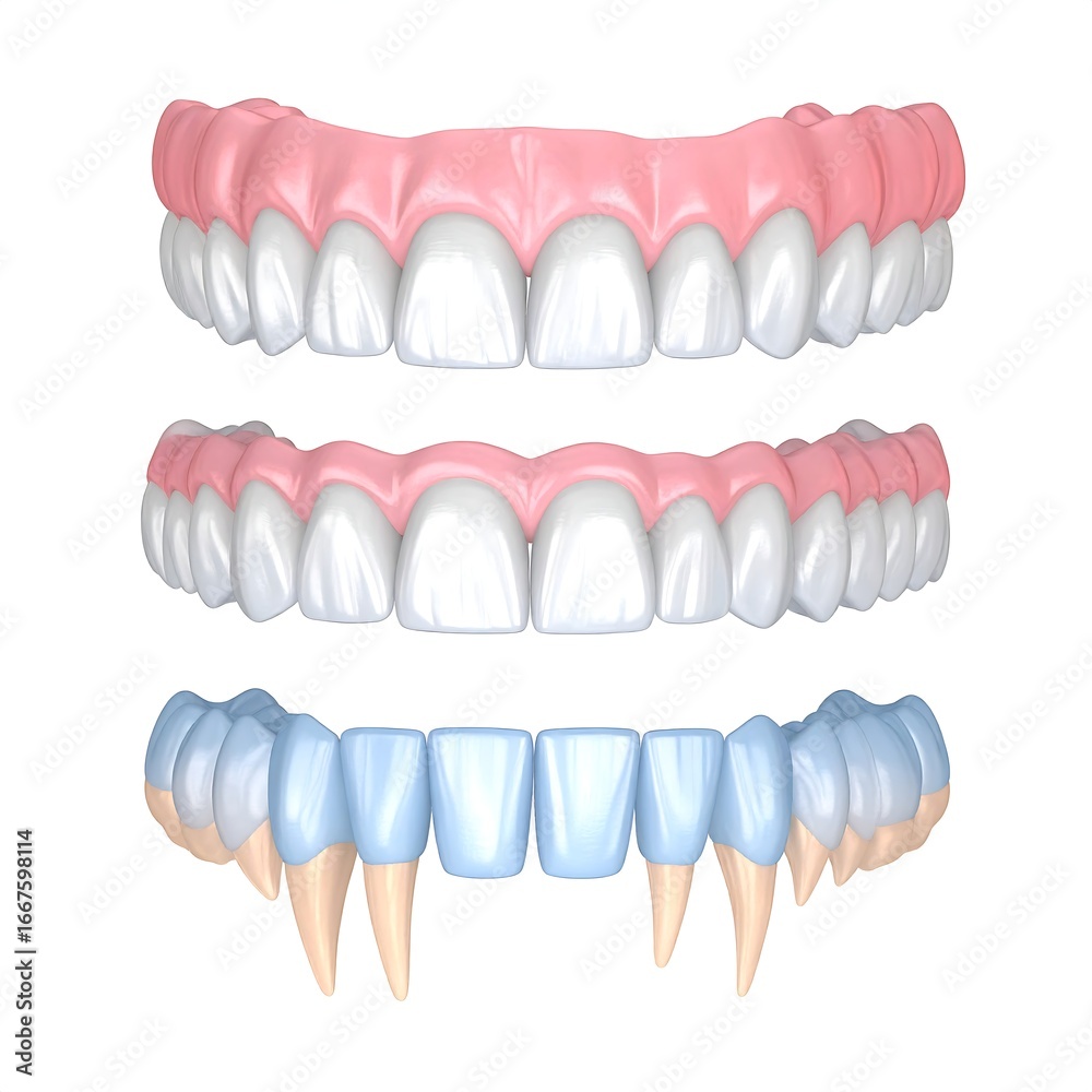 Fototapeta premium Dental Anatomy Three Sets of Teeth