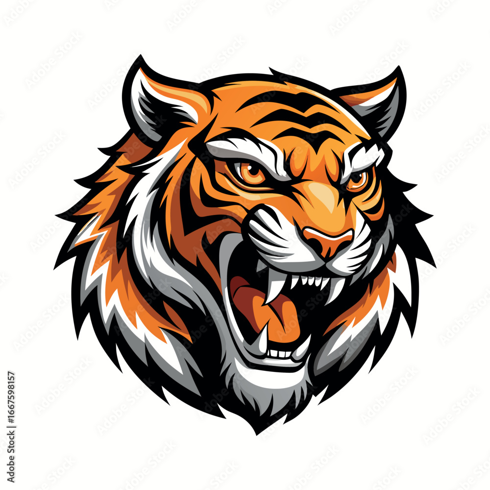Obraz premium Ferocious Tiger Head Design