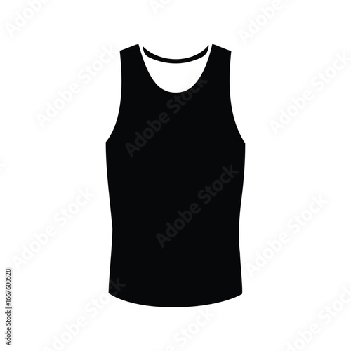 Black tank top design isolated on a white background, vector art, Woman top dress silhouette vector illustration