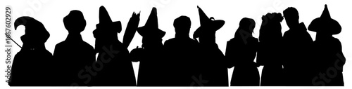 Halloween character silhouette  people in Halloween costume