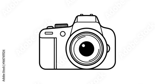 Camera Icon A Simplified Illustration of a Modern Digital Camera for Photography and Visual Media