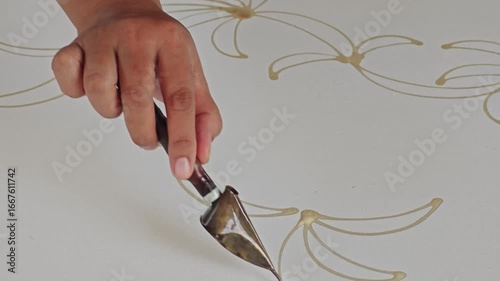 Draw batik on the background.