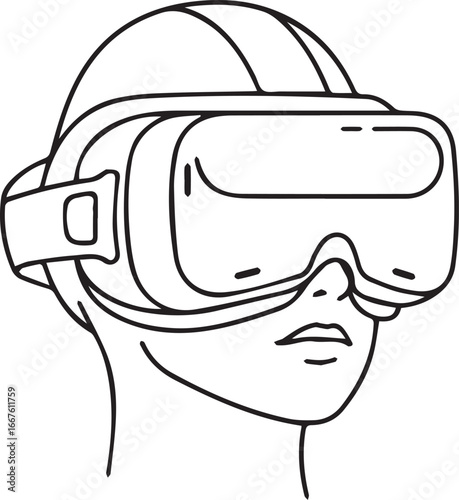 Modern VR headset design for immersive gaming and virtual reality experiences, representing innovation and future technology, originally a scalable vector graphic