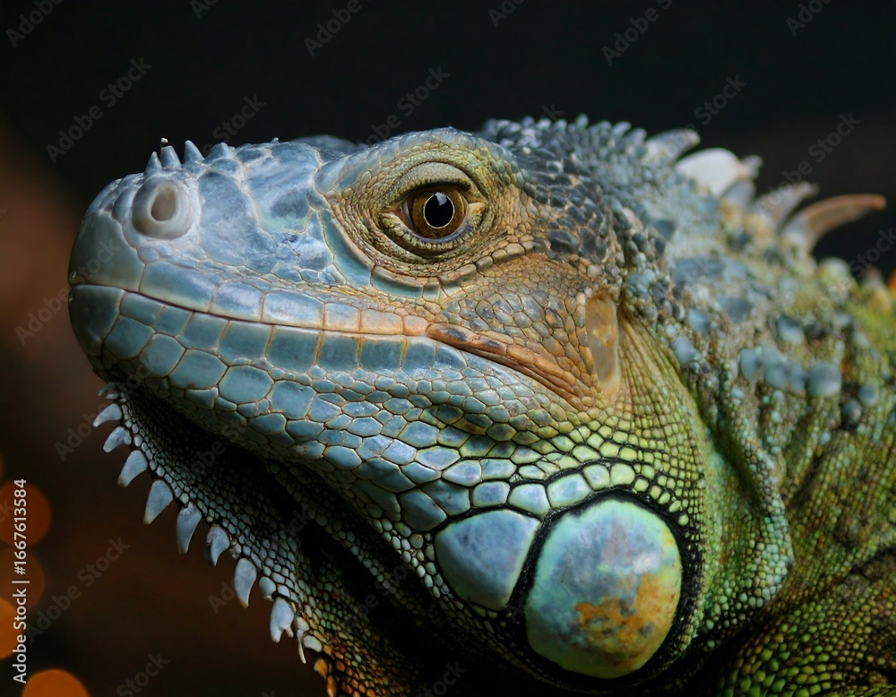 Fototapeta premium Close-up iguana head profile