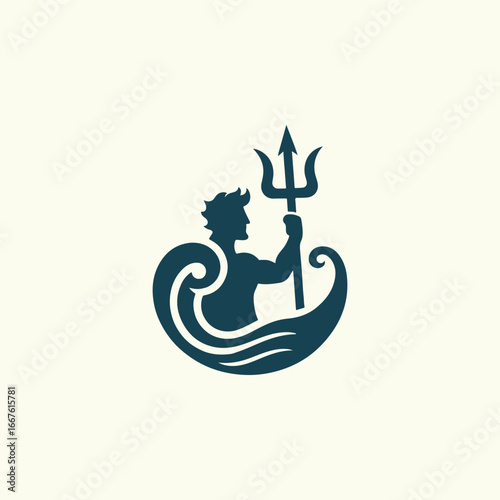 Poseidon God Logo