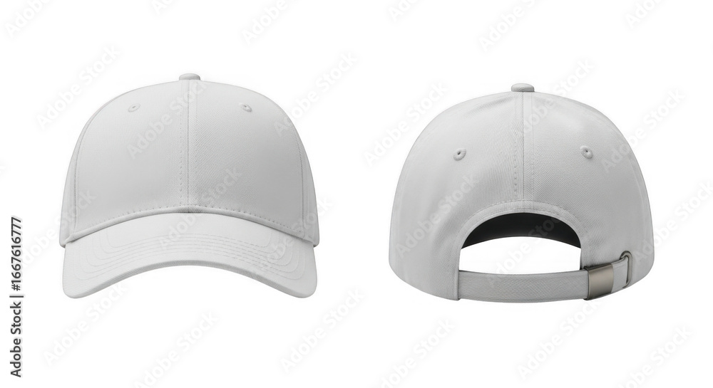 Obraz premium Stylish White Baseball Cap for Men and Women Perfect for Any Outdoor Activity or Casual Wear and Mock Up Design
