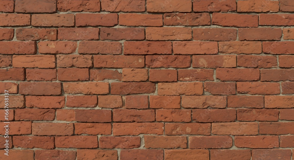 Obraz premium A closeup shot of a brick wall with mortar in between the bricks